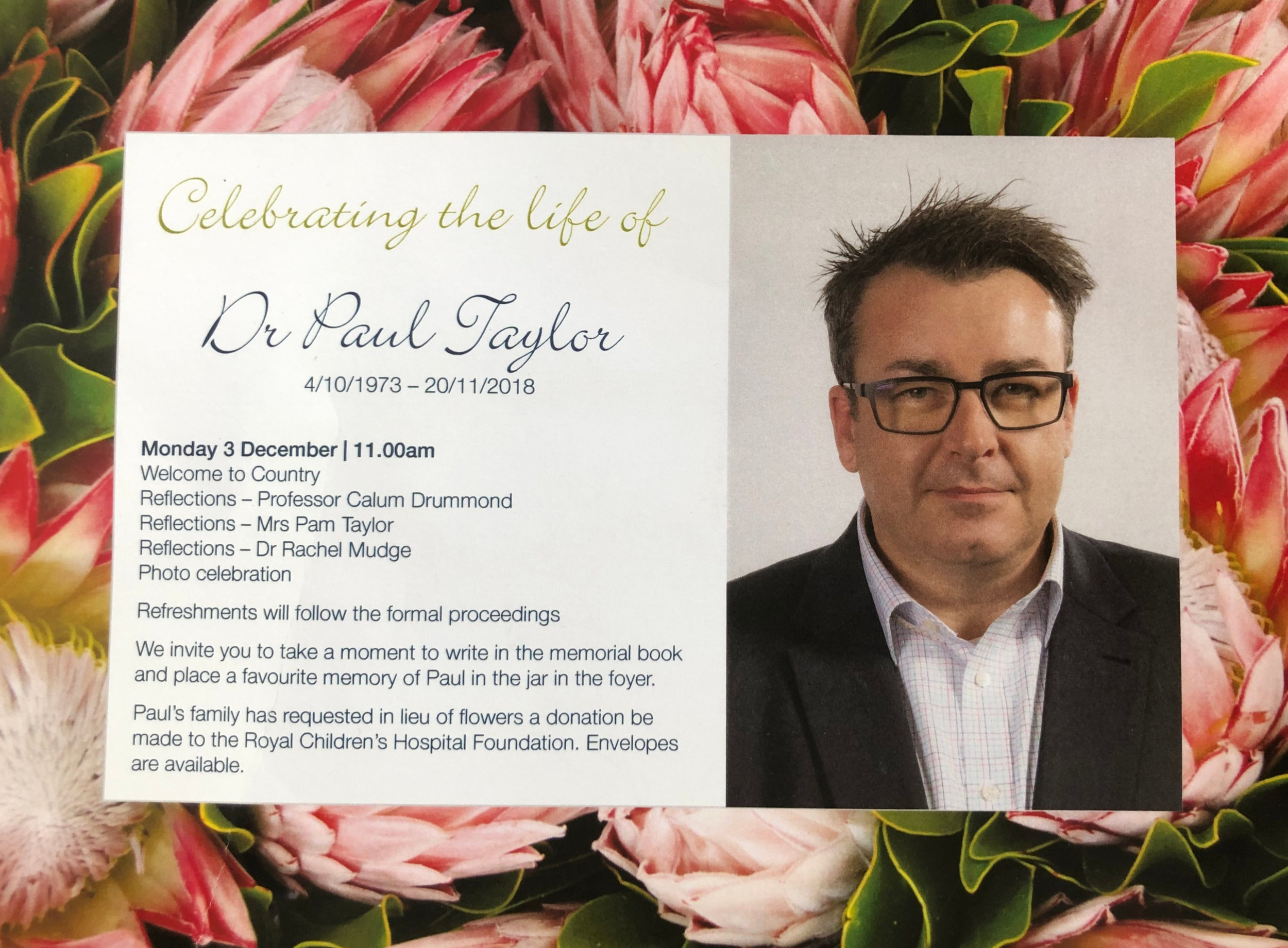 for Paul Taylor: 'I’m going to miss all of Paul’s nuggets of wisdom', by Rachel Mudge - 2018