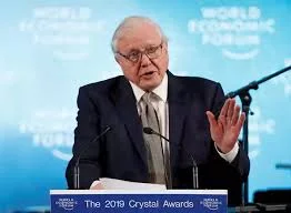 David Attenborough: 'The garden of Eden is no more', Word Economic Forum, Crystal Award  - 2019