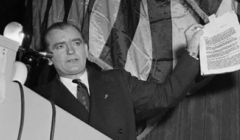 Joseph McCarthy: 'I have in my hand fifty seven cases ... ' Enemies from Within speech - 1950