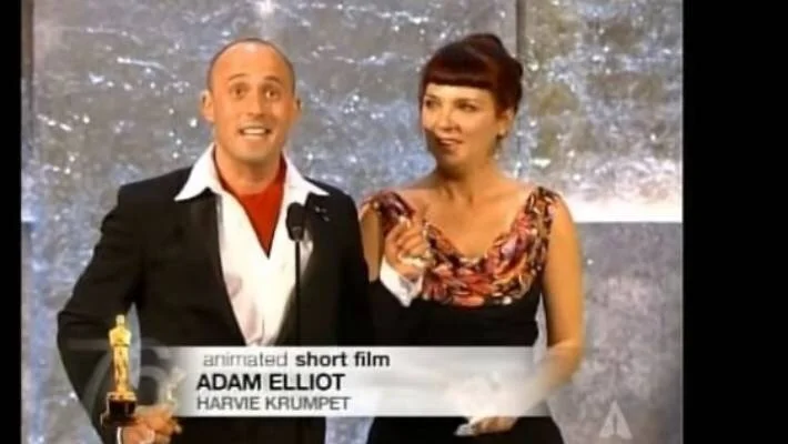 Adam Elliot: 'We'd like to congratulate everyone in Australia who have helped "Harvie" come to life', Academy Awards - 2004