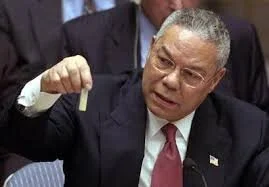 Colin Powell: - 'This council placed the burden on Iraq to comply', Evidence of WMD to UN - 2003