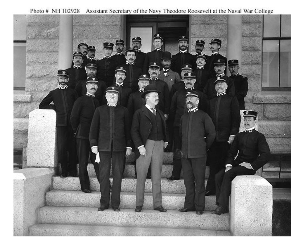 Theodore Roosevelt: 'Peace is a goddess only when she comes with sword girt on thigh', Naval War College speech - 1897