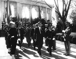 John F Kennedy:  ' We shall achieve that peace only with patience and perseverance and courage', Remarks at Veterans Day Ceremony - 1961