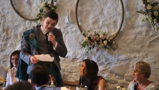 For Rachel: 'For the person who made me believe that anything is possible', Groom toast - 2022
