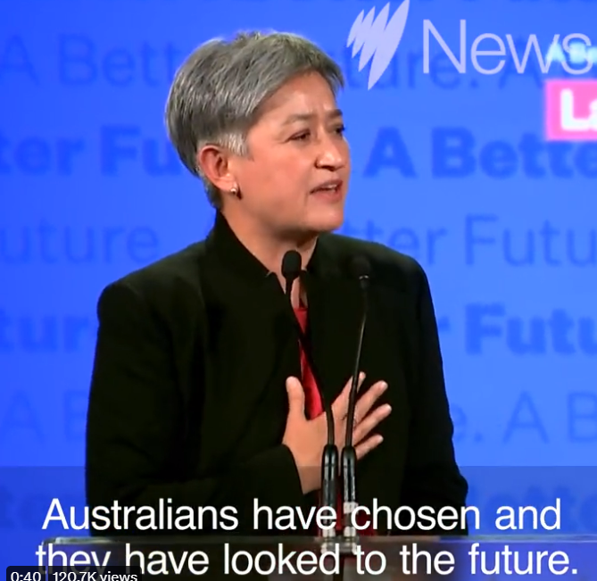 Penny Wong: 'Australians have chosen and they have chosen hope', Election night - 2022