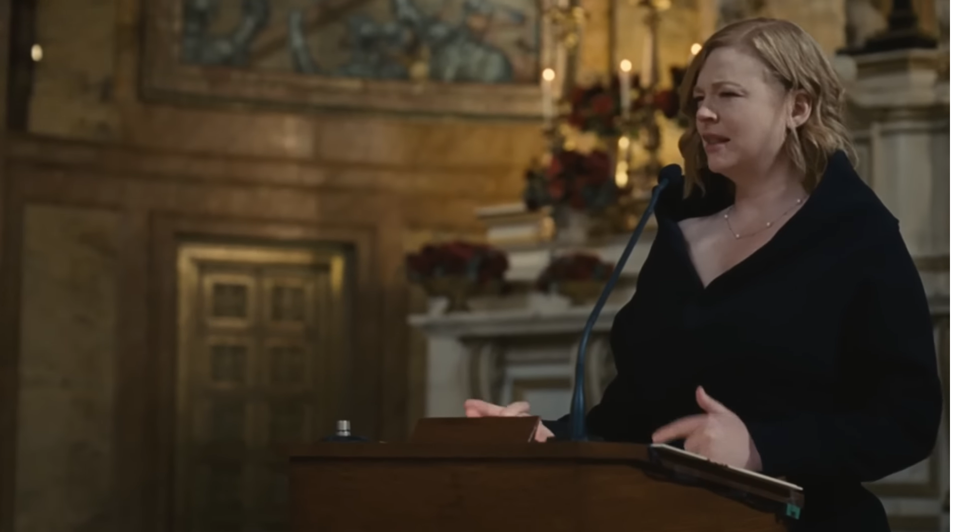 Sarah Snook (by Jesse Armstrong) : 'So goodbye, my dear dear world of a father', Shiv's eulogy to Logan Roy, Succession S4E9 - 2023
