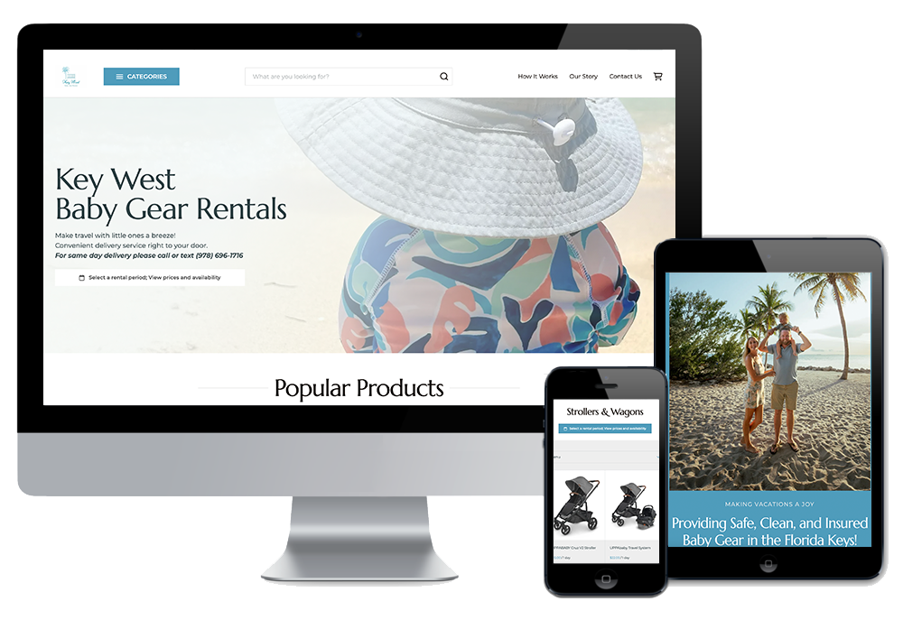 web design for Key West Baby Gear Rentals by wonderdog studios