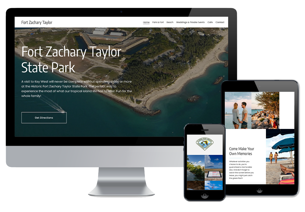 web design for Fort Zachary Taylor state park by wonderdog studios
