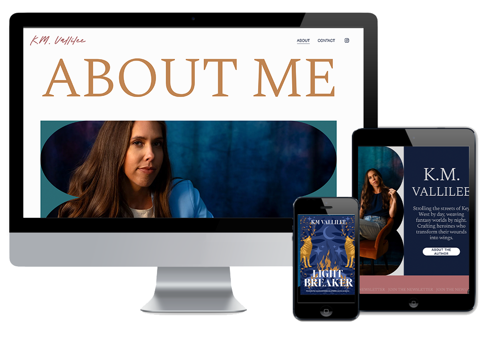 web design for K.M. Vallilee by Wonderdog Studios