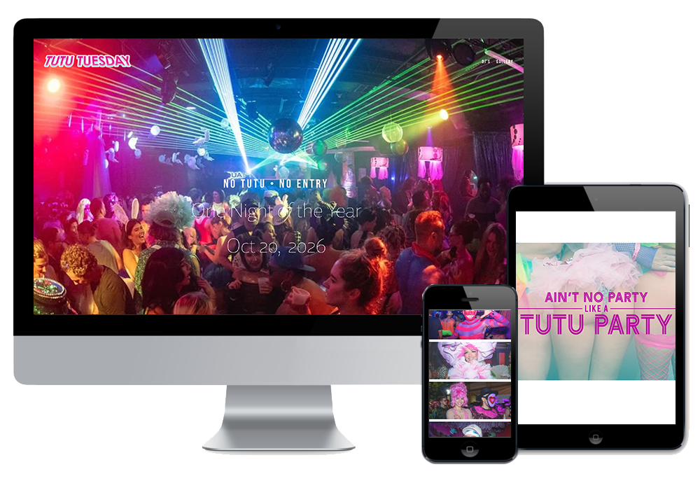 web design for Tutu Tuesday Key West by wonderdog Studios
