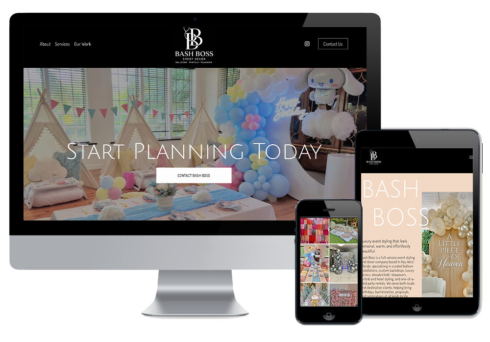 web design for Bash Boss Key West by wonderdog studios