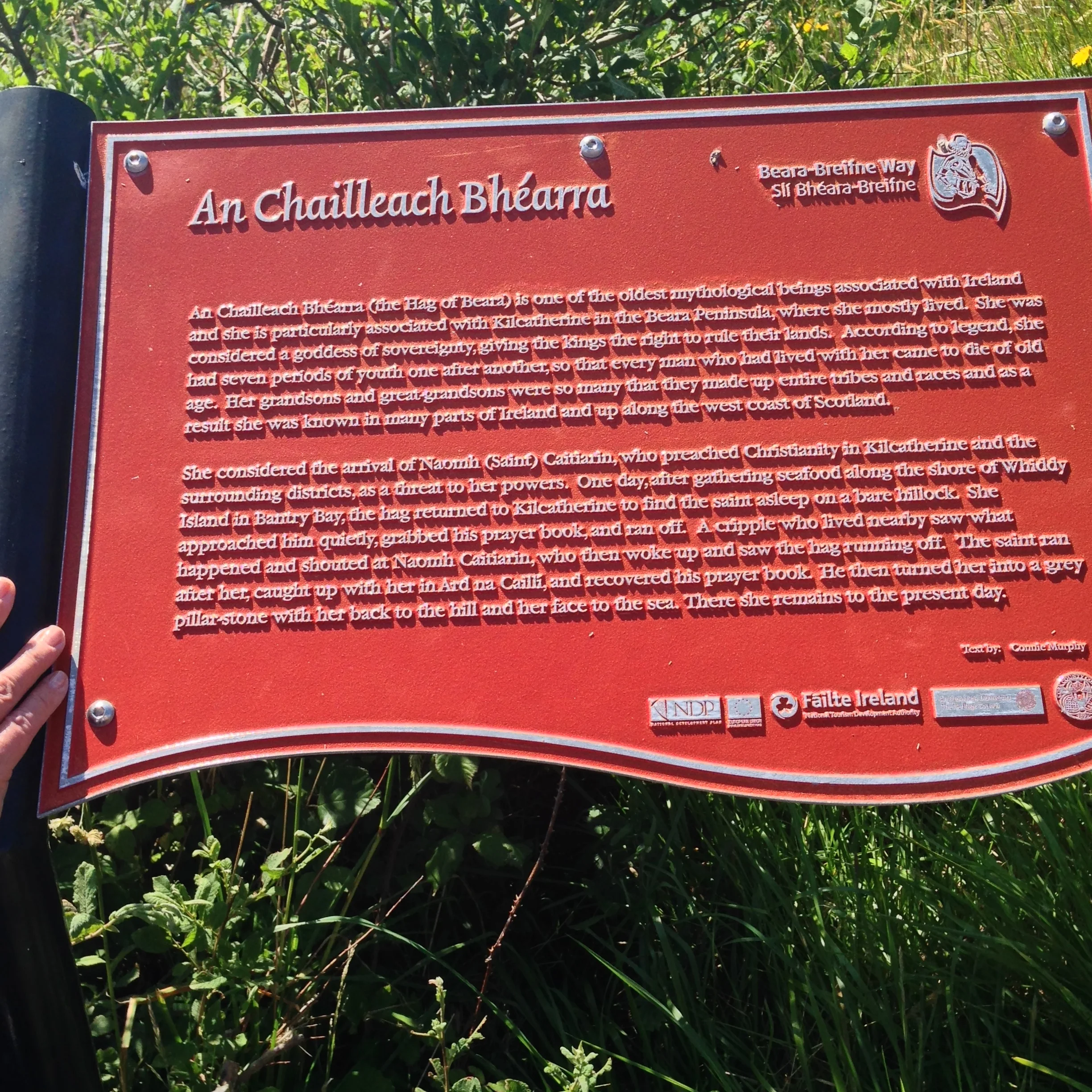 Placard at the Hag of Beara, or An Chailleach Bhéarra in Irish