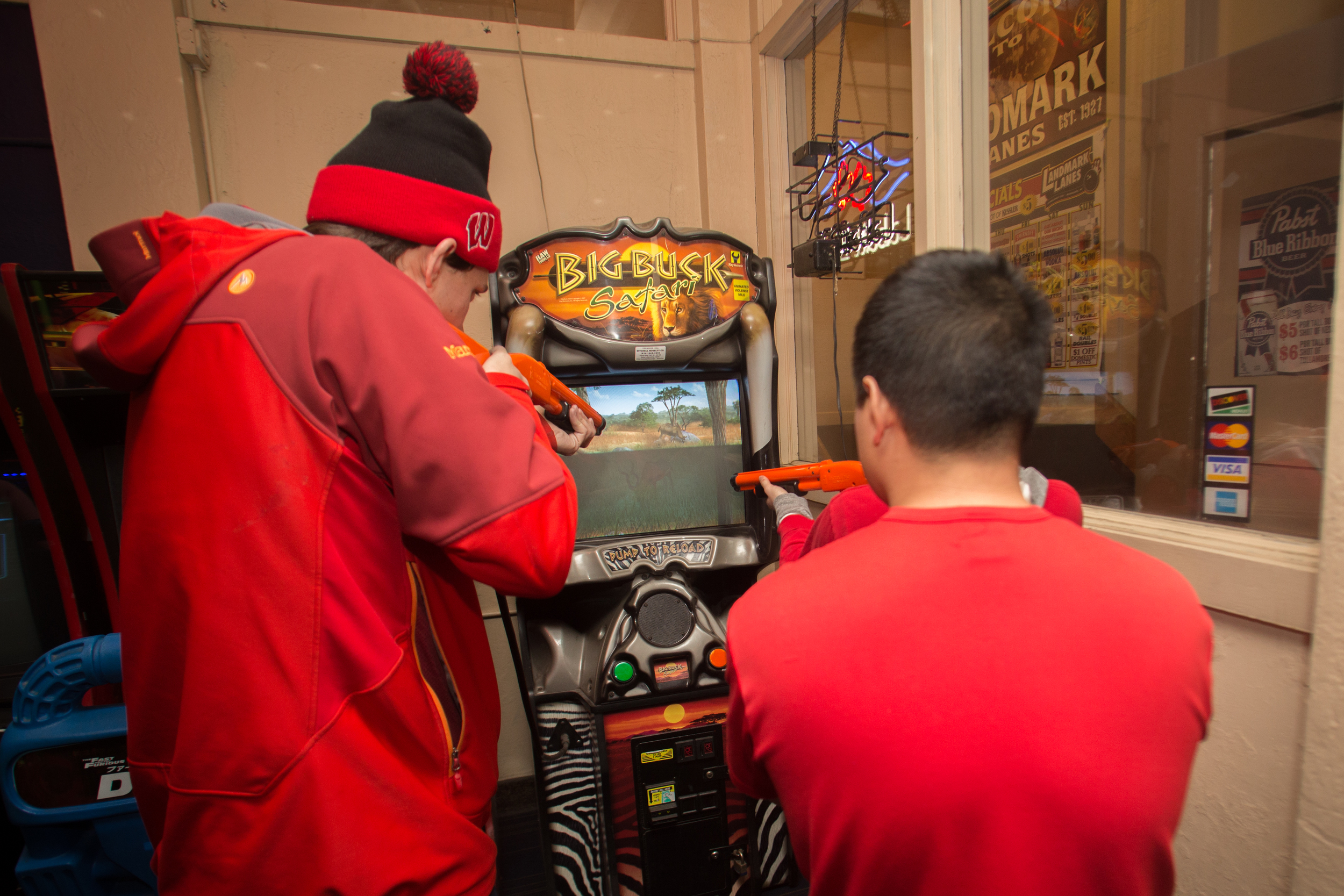 The arcade at Landmark Lanes