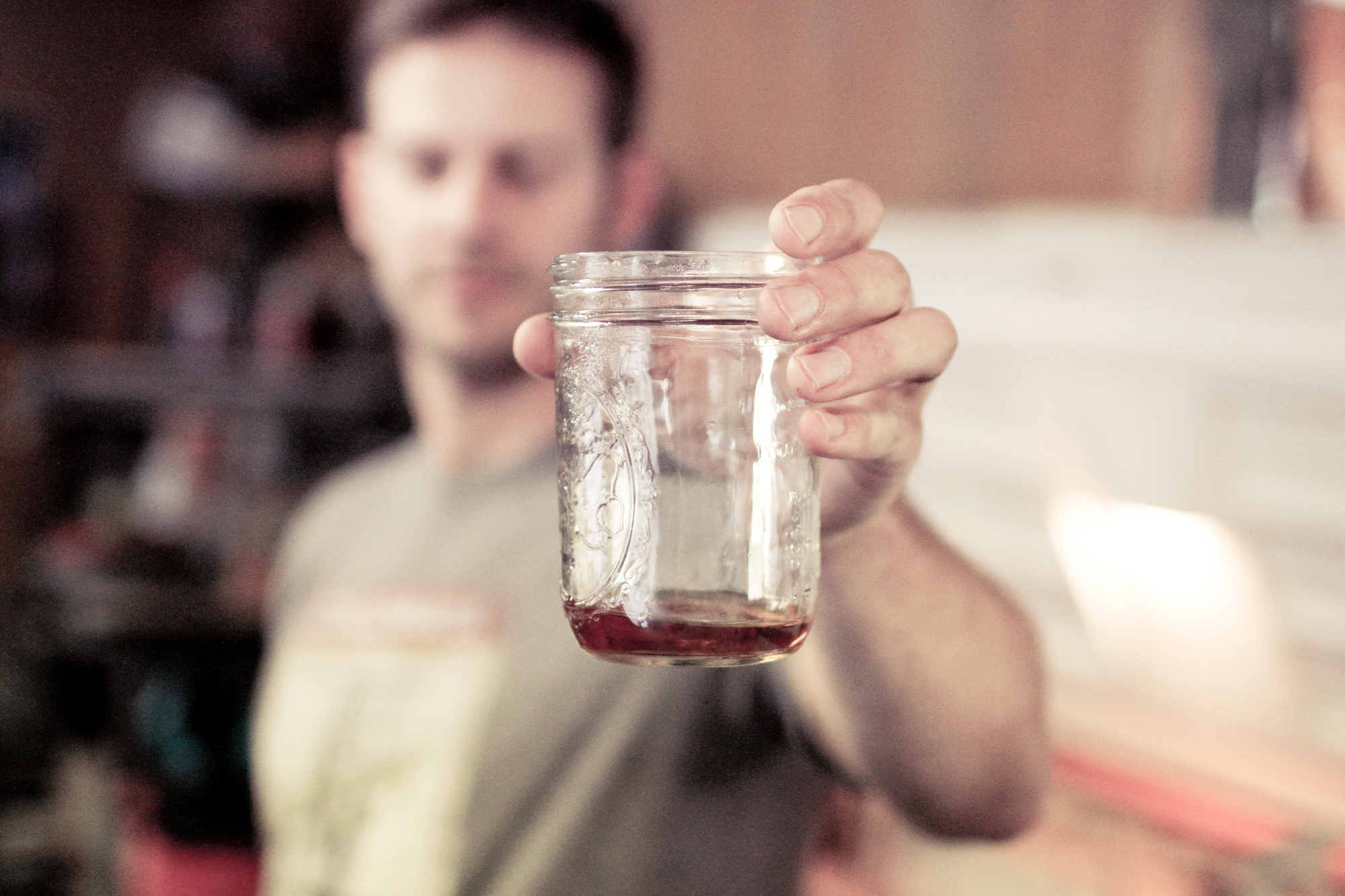 Nick Pavlina tasting his latest Double IPA recipe. 