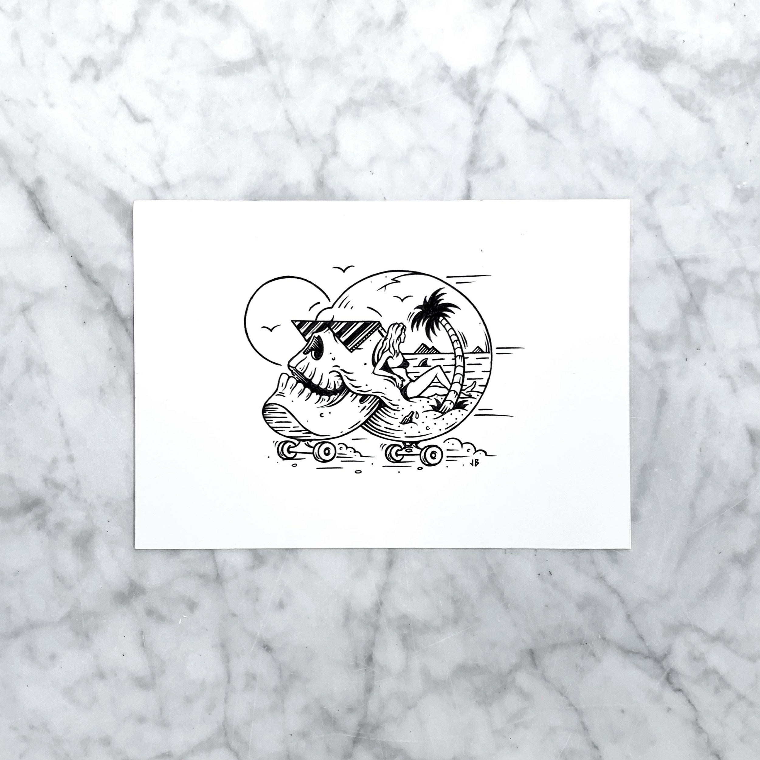 "Coastin" A5 Original Artwork