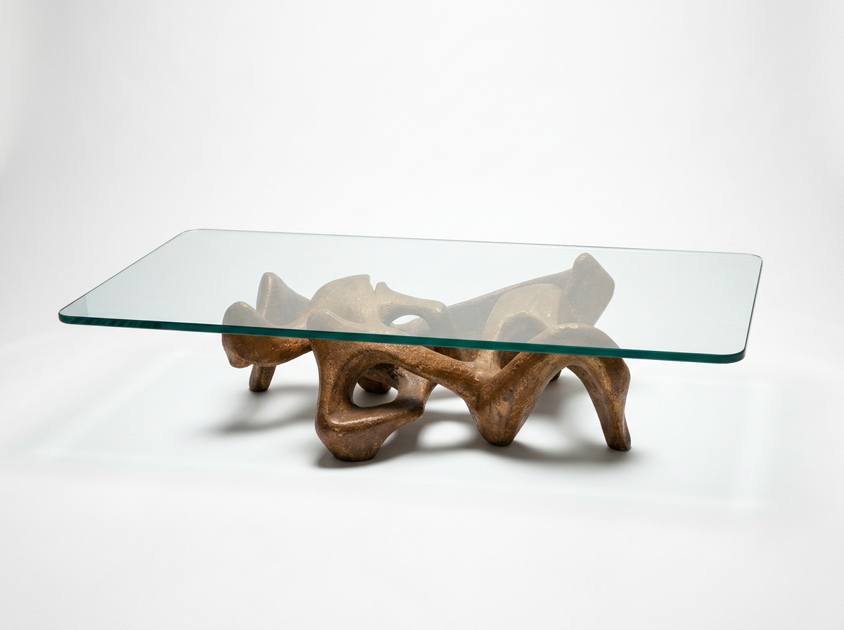 claudio trevi italian sculpture coffee table with glass top for sale australia