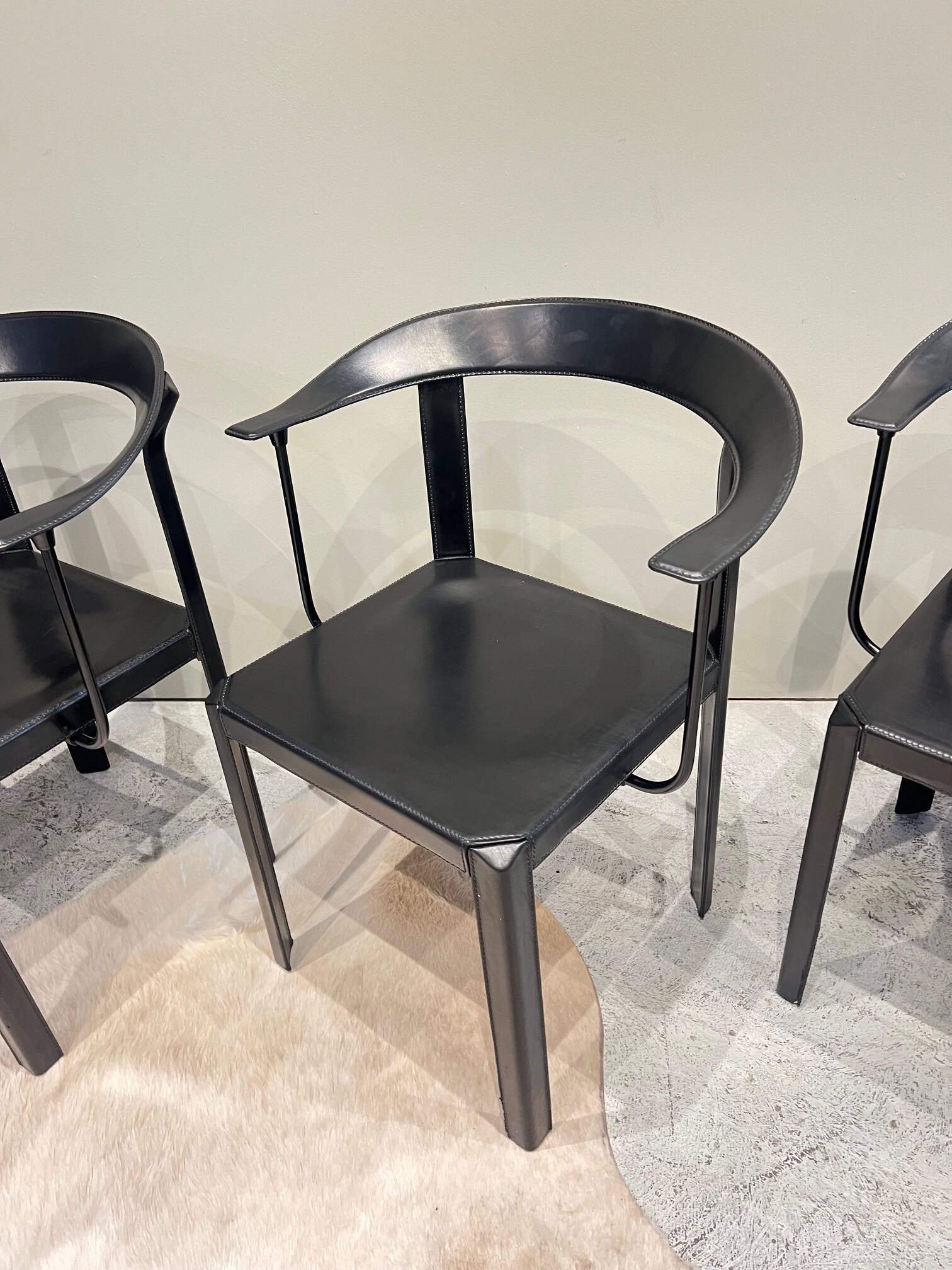 set 4 italian mid century modern dining chairs leather australia.jpeg