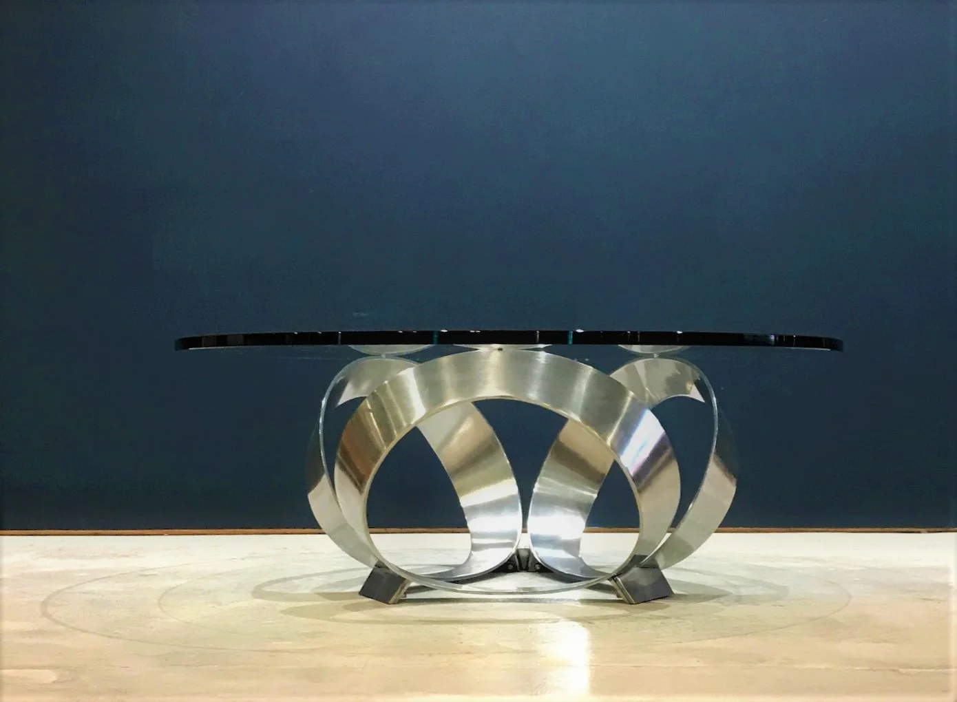 mid century glass coffee table