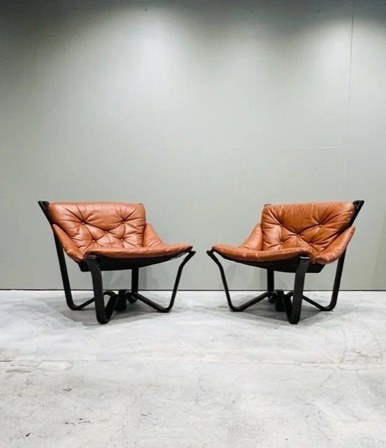 Scandinavian Chairs Leather 127 Vintage Danish Leather Sling