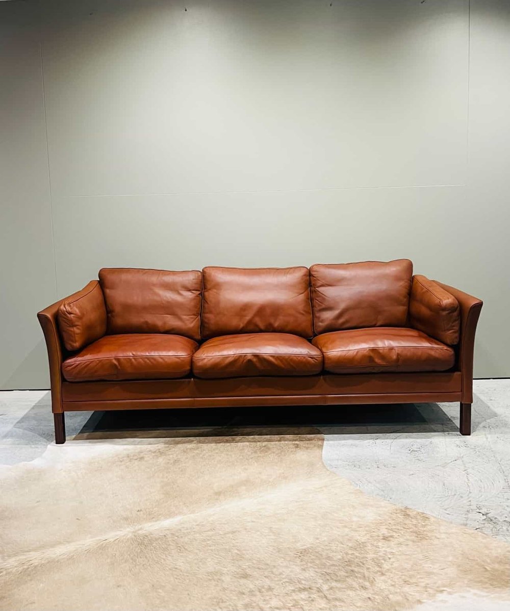 Vintage Danish leather sofa-Mid Century Melbourne