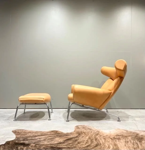 vintage danish leather ox chair