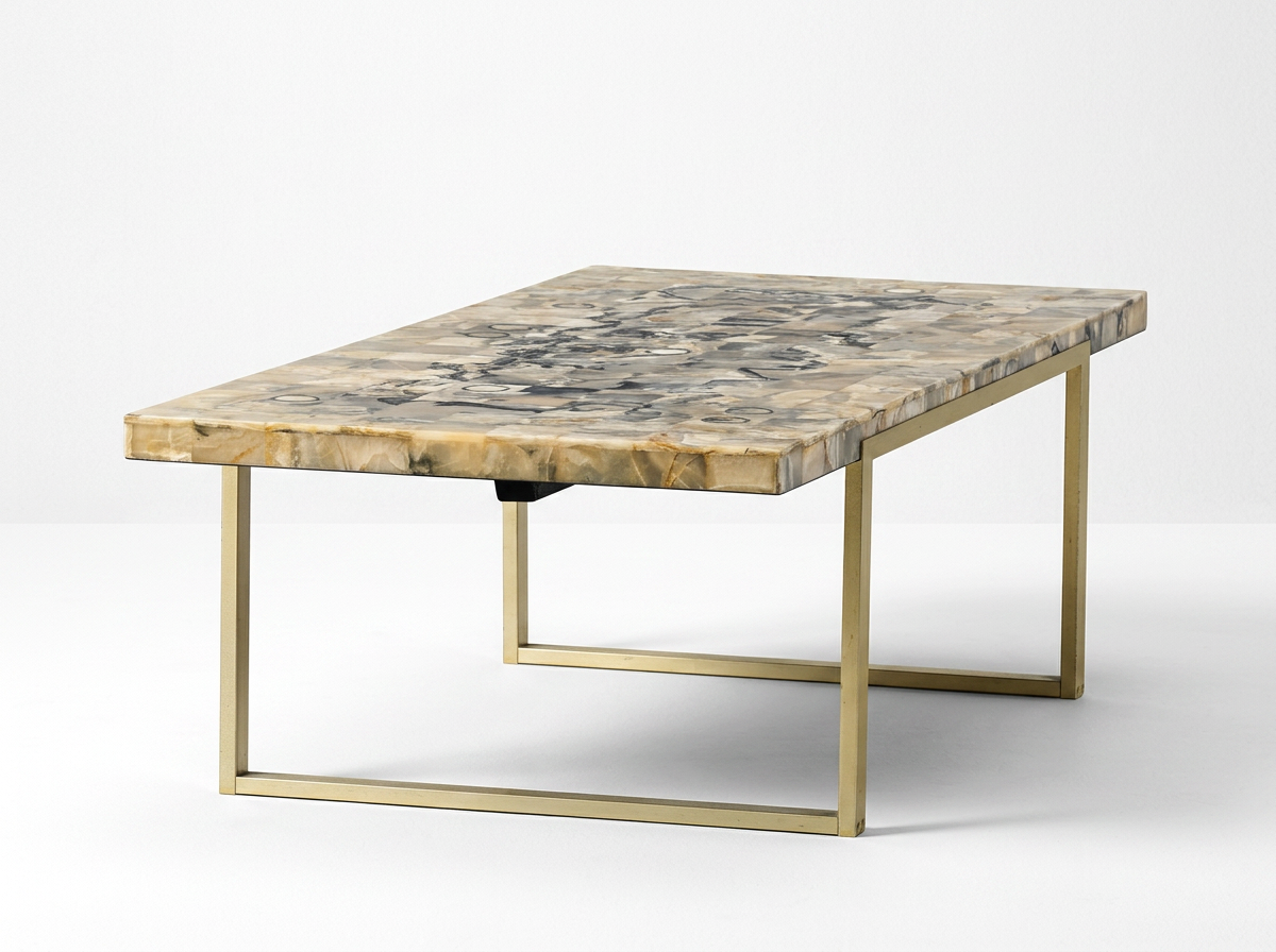 mid century modern vintage brass and onyx coffee table for sale australia