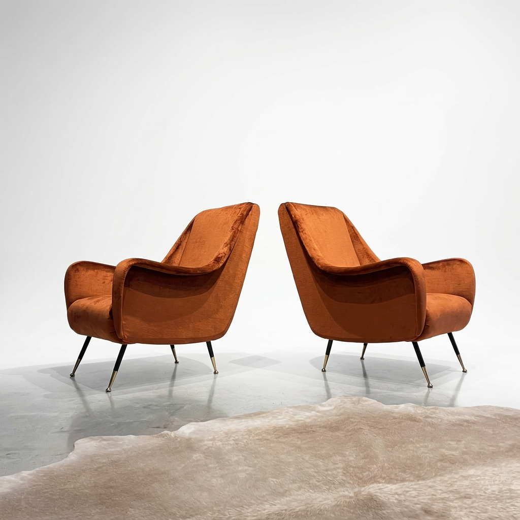 pair of 1960s vintage lounge chairs gigi radice