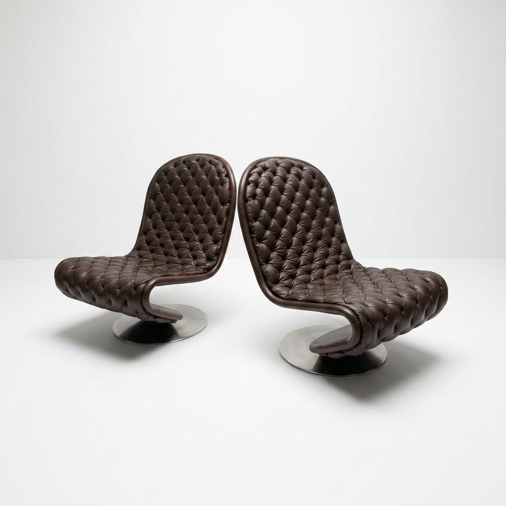 vintage mid century modern verner panton 1-2-3 chairs
