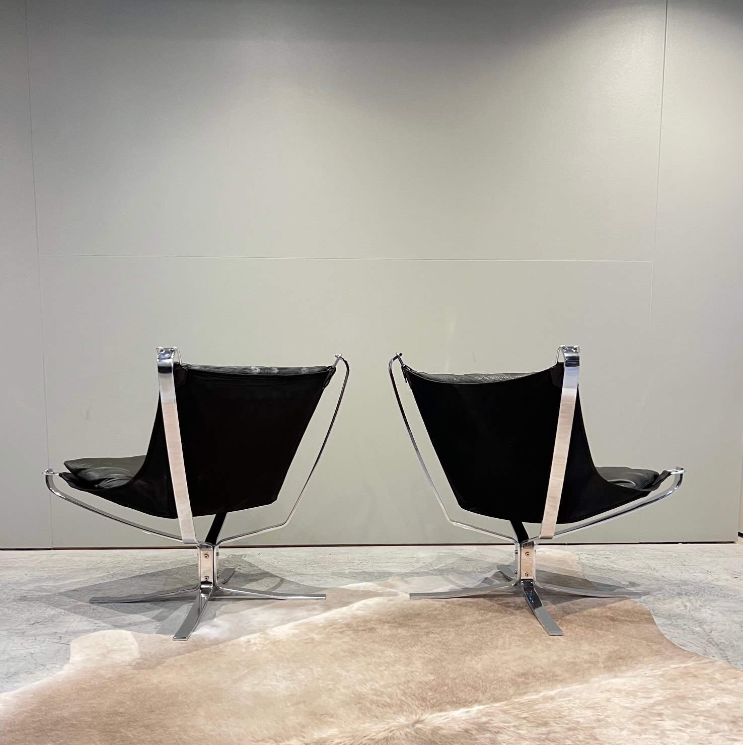 pair of chrome falcon chairs.jpg