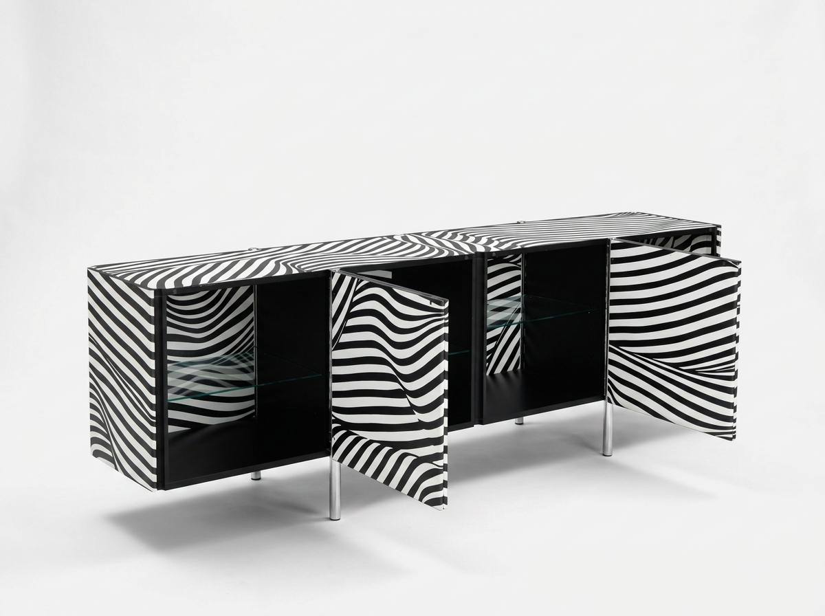 mid century modern zebra striped vintage sideboard for sale Australia