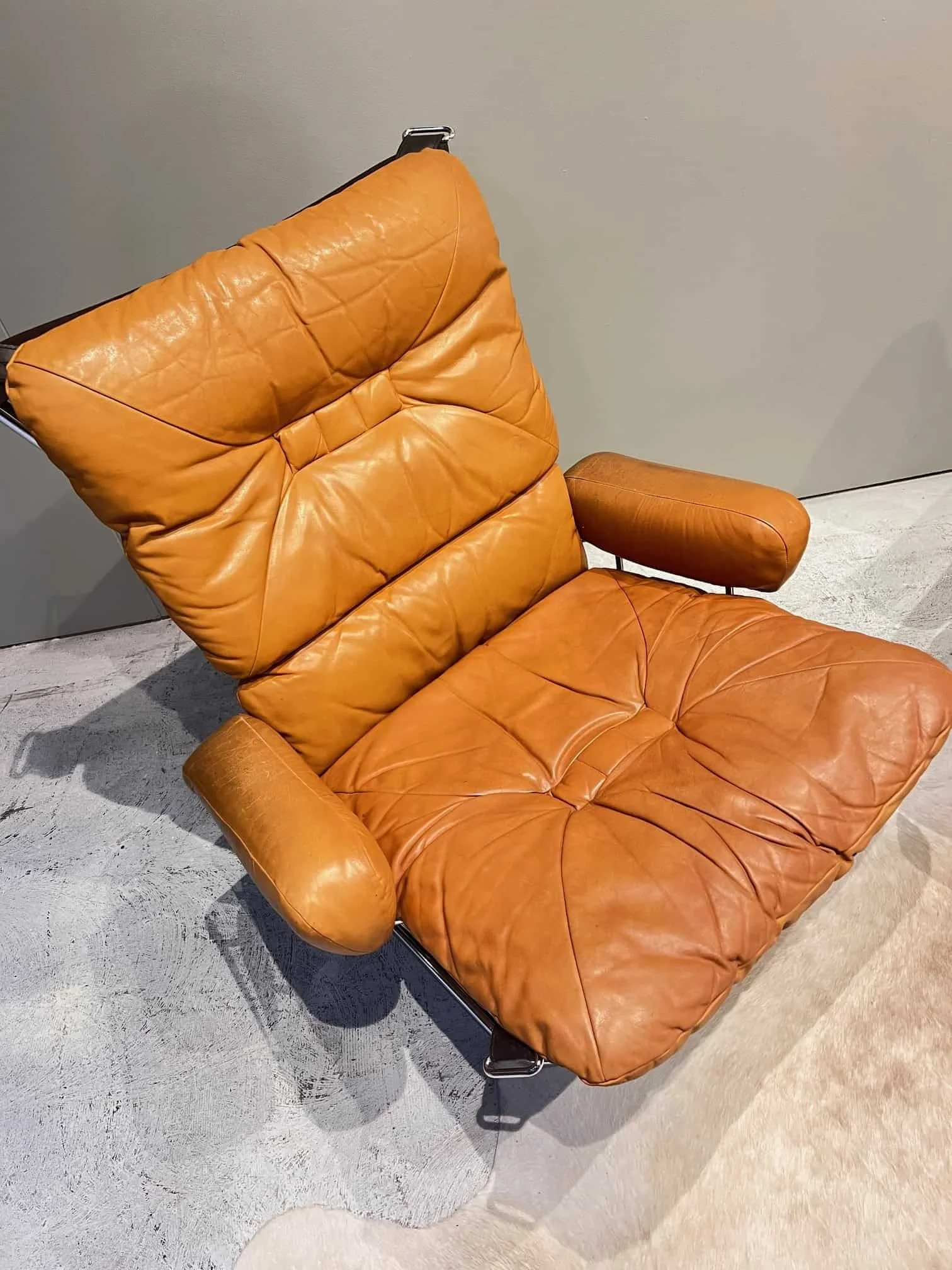 leather and chrome mid century vintage lounge chair for sale.jpeg