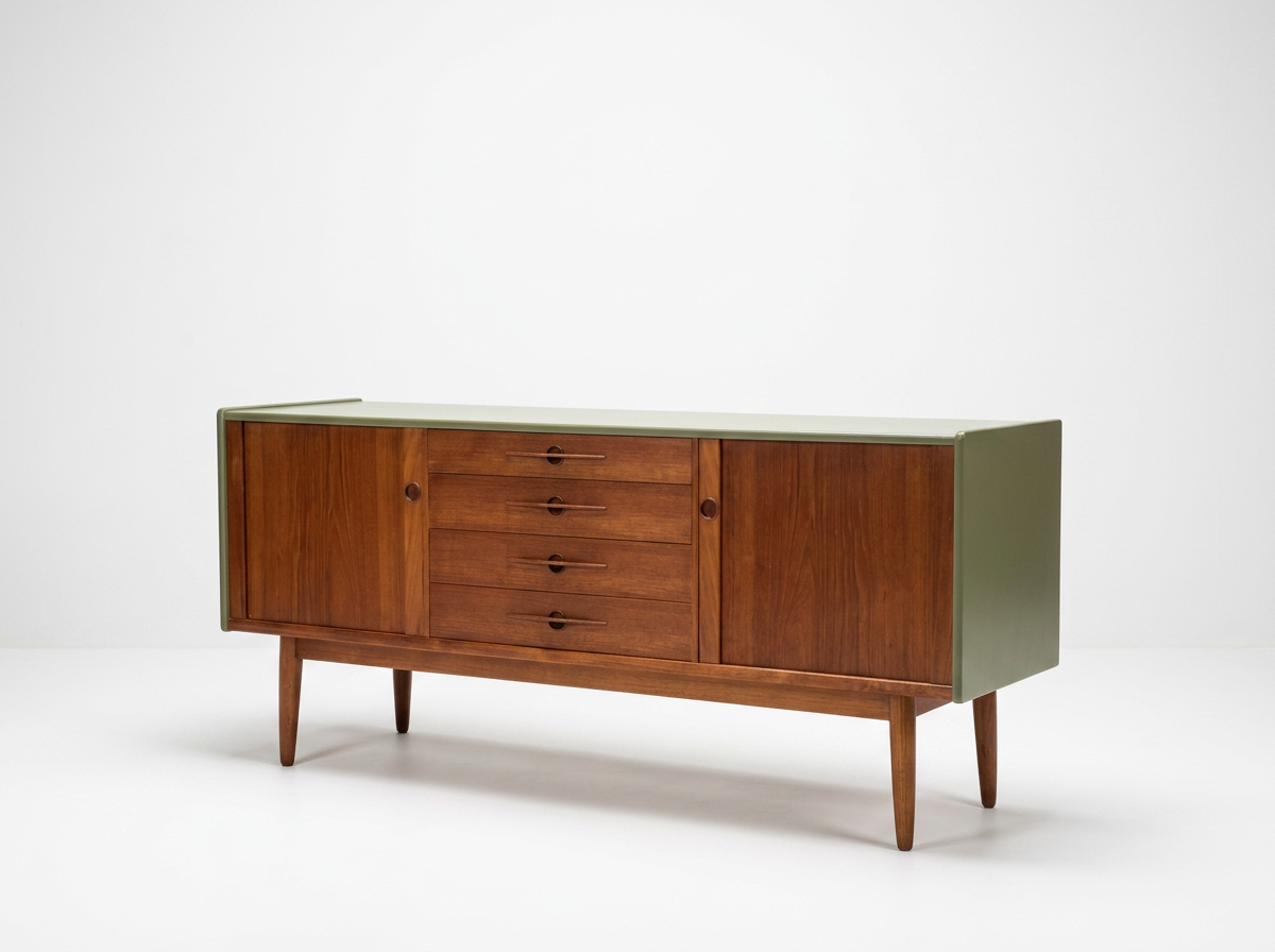 mid century danish teak sideboard with tambour doors for sale australia