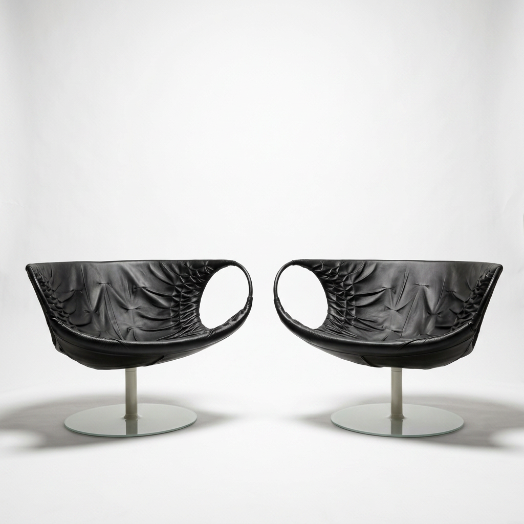 vintage mid century italian swivel chairs