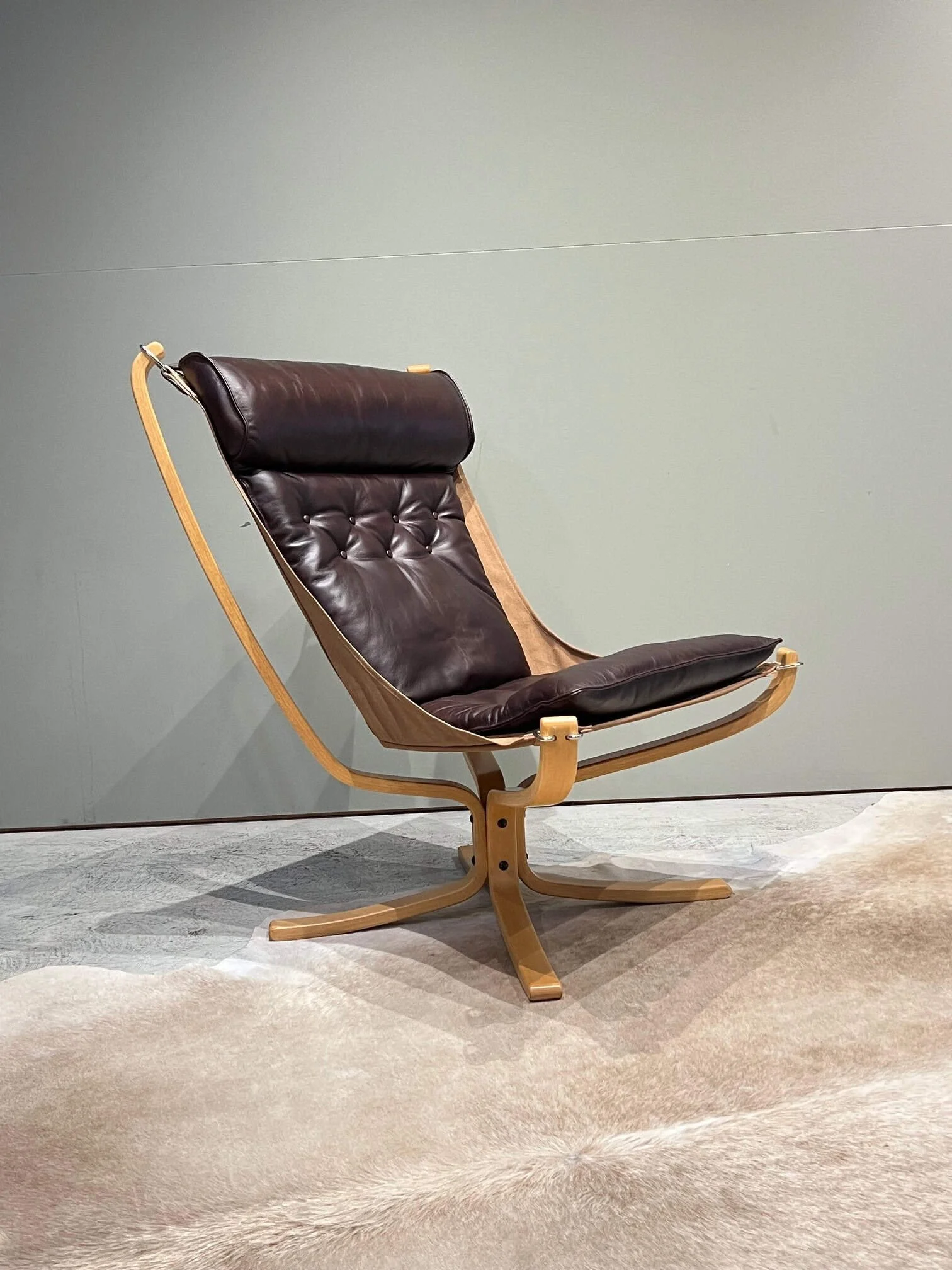 danish leather and canvas vintage lounge chair.jpg