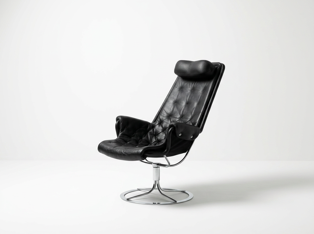 vintage mid century chrome and leather swivel chair for sale australia