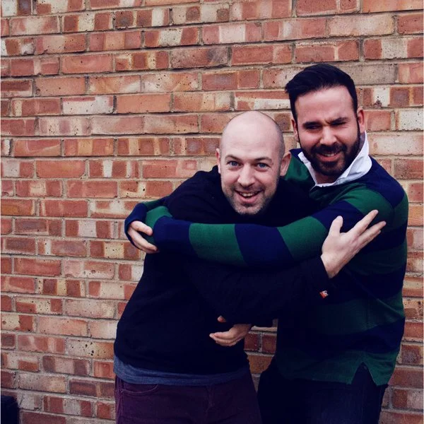 Voxburner founder Simon Eder and Rick Jackson in a fun outtake from Voxburner's recent Metro feature photoshoot.