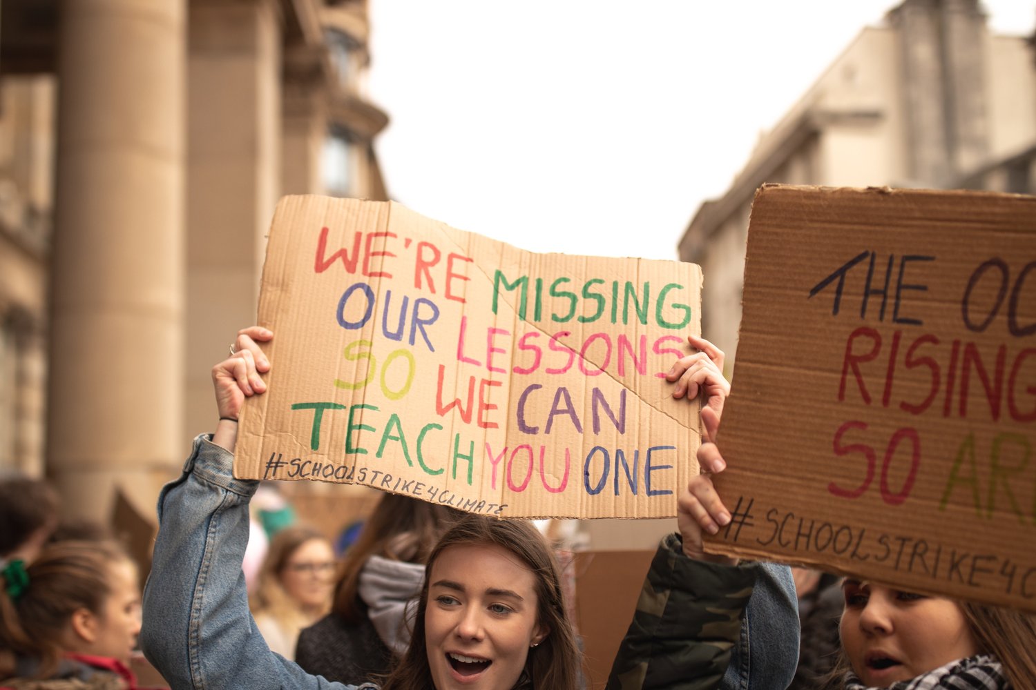 protesting young person