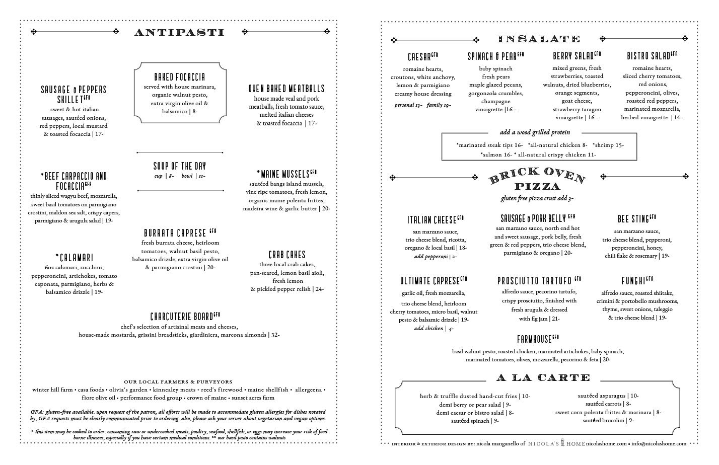 Lunch tuscan brick oven bistro