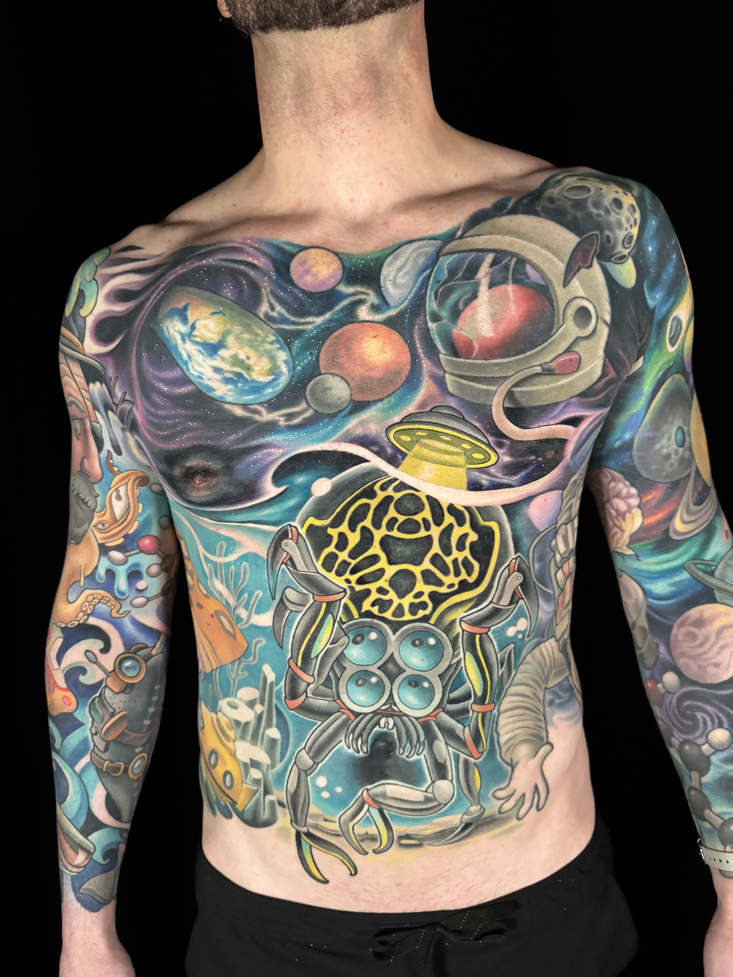Full color torso tattoo