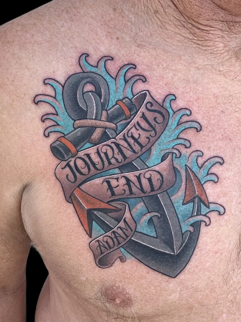 Journeys End Memorial Anchor Tattoo
