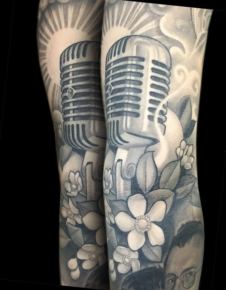 microphone tattoo