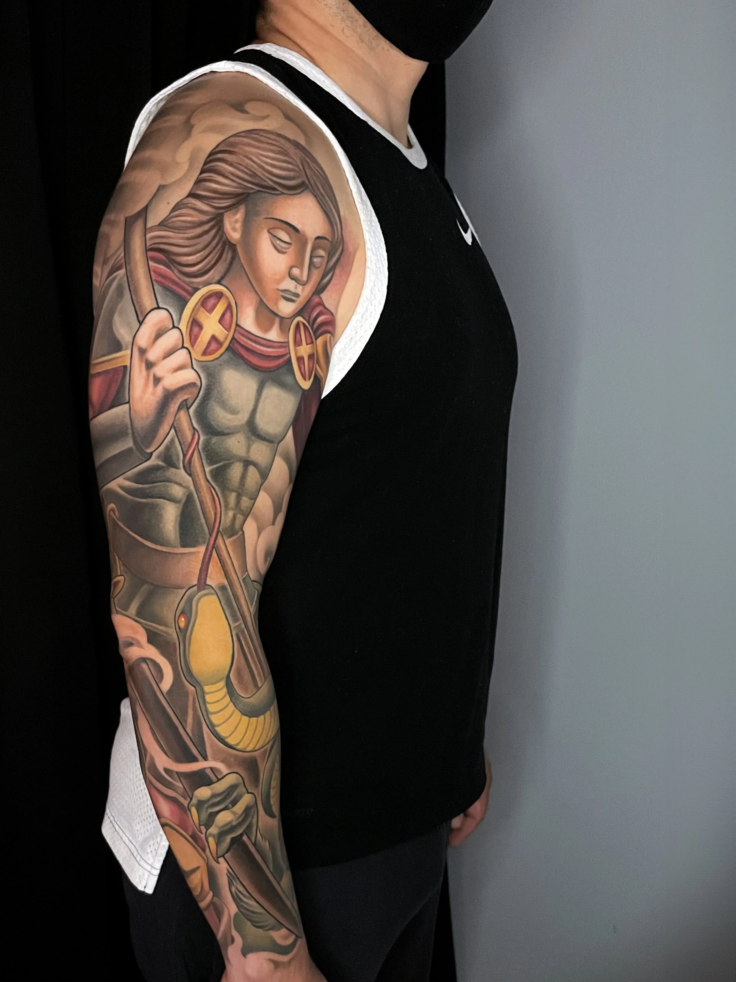 saint michael tattoo sleeve