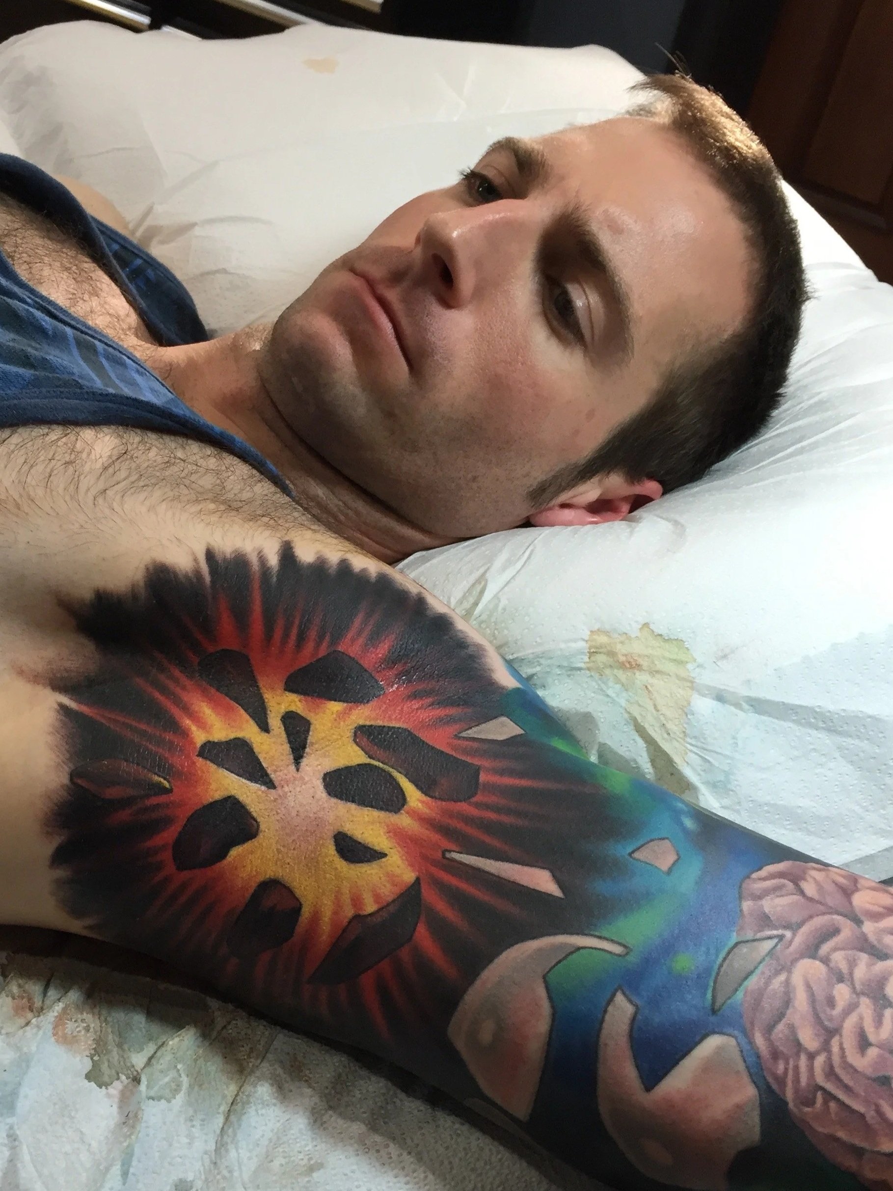 Armpit explosion tattoo
