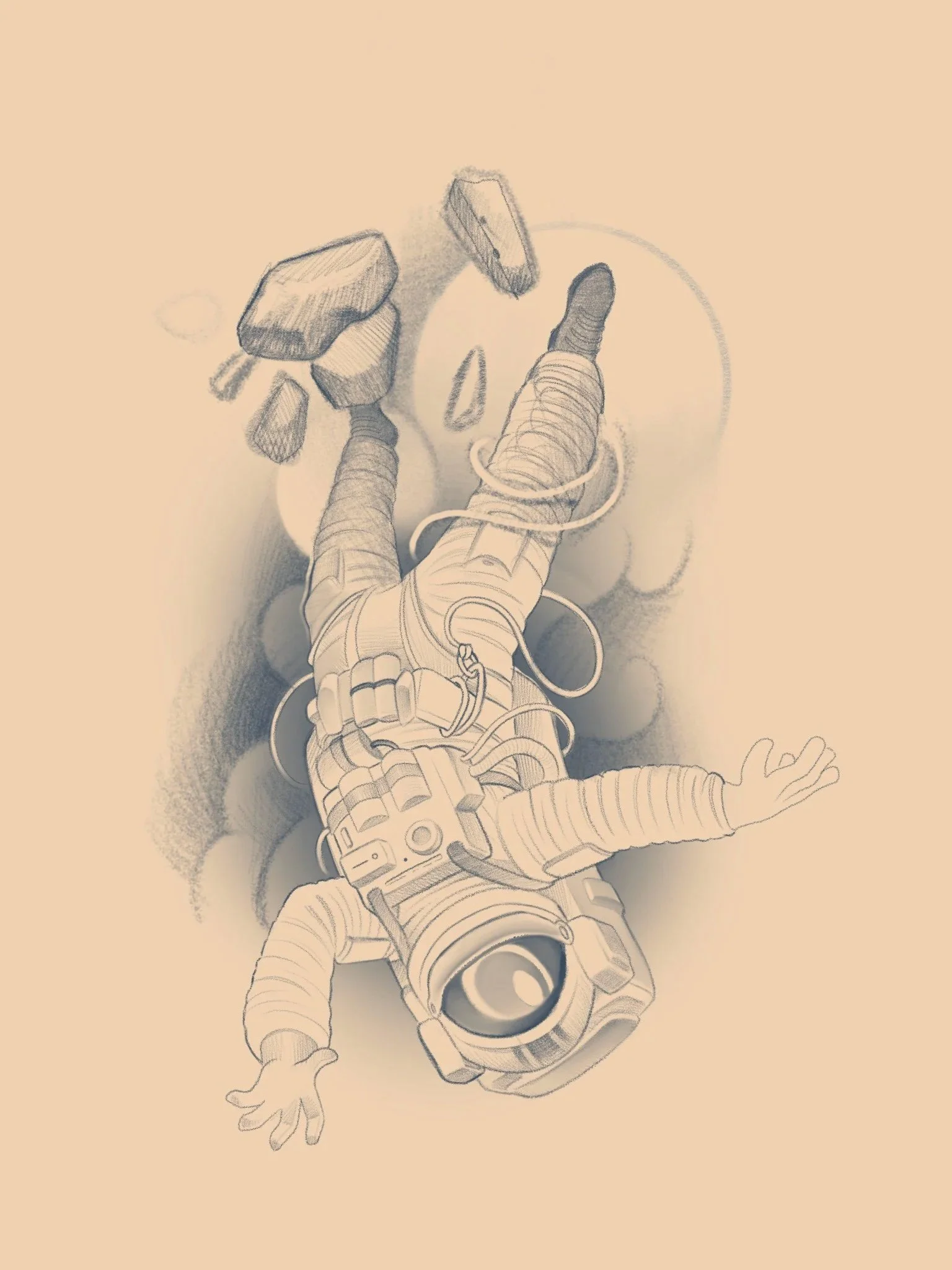 astronaut tattoo sketch