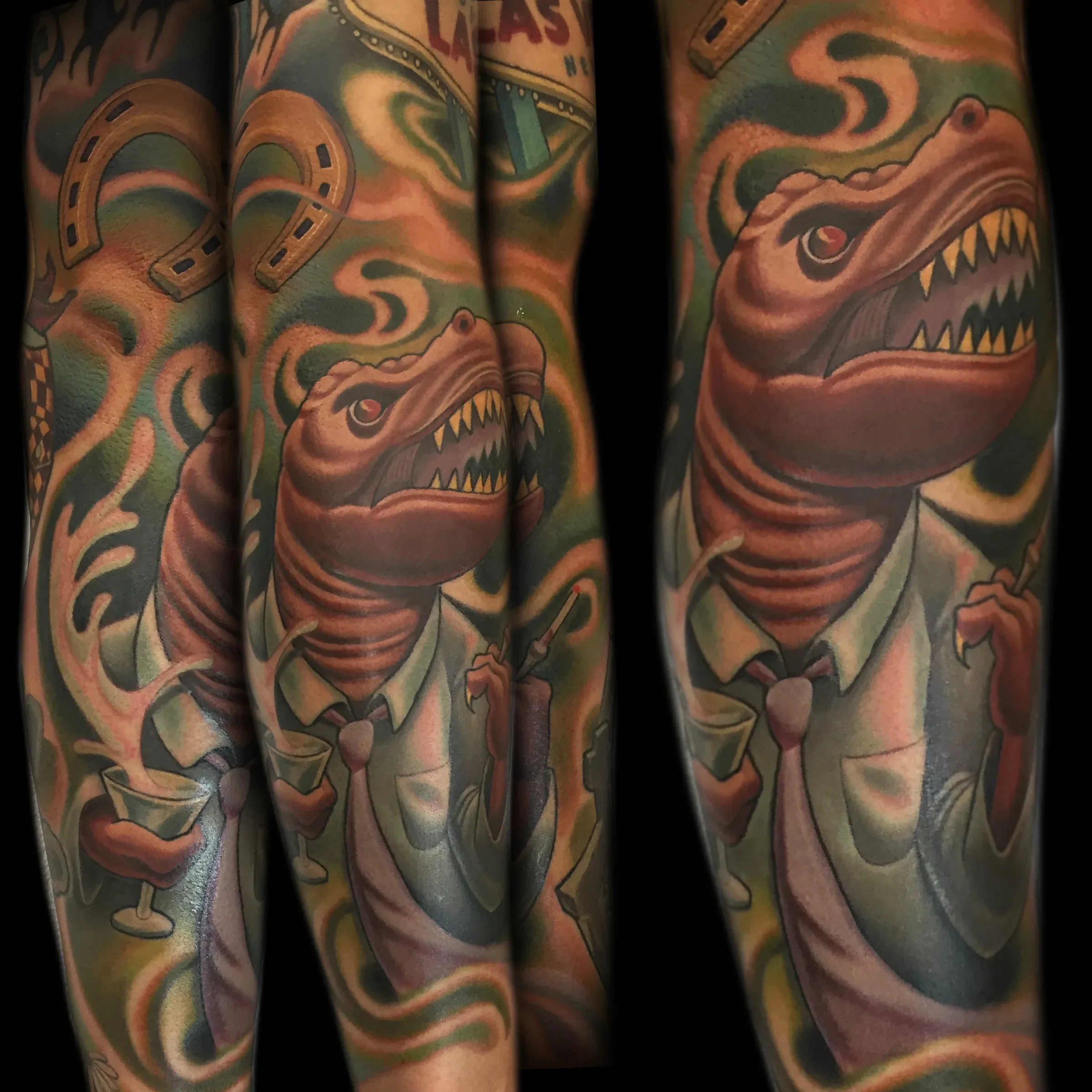 Dinosaur Man Vegas Tattoo