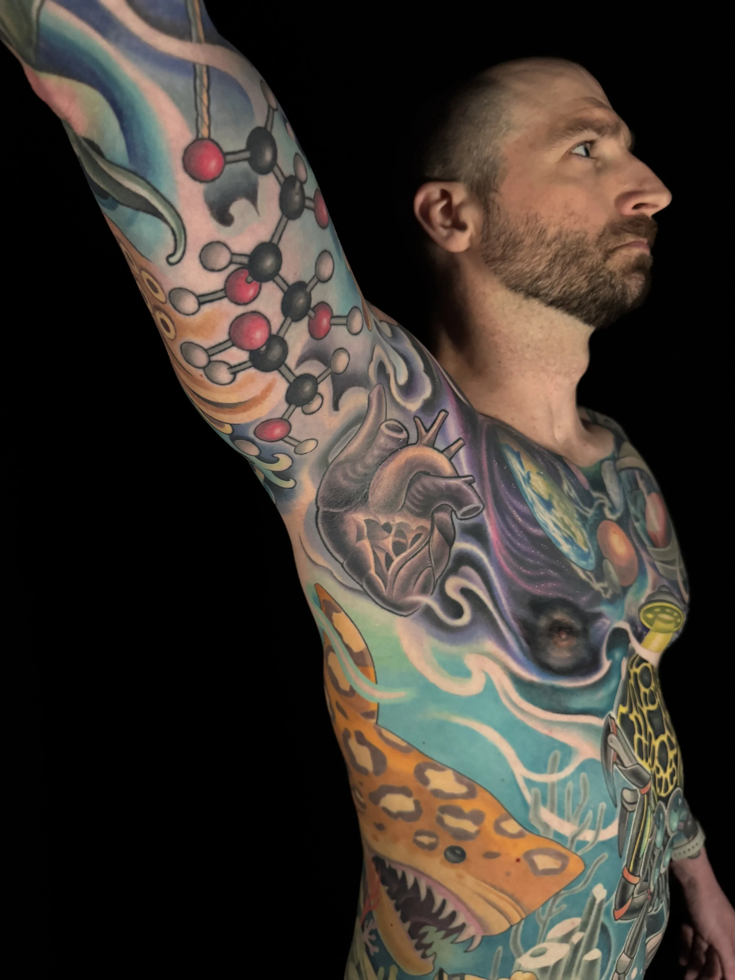Full upper torso color tattoo
