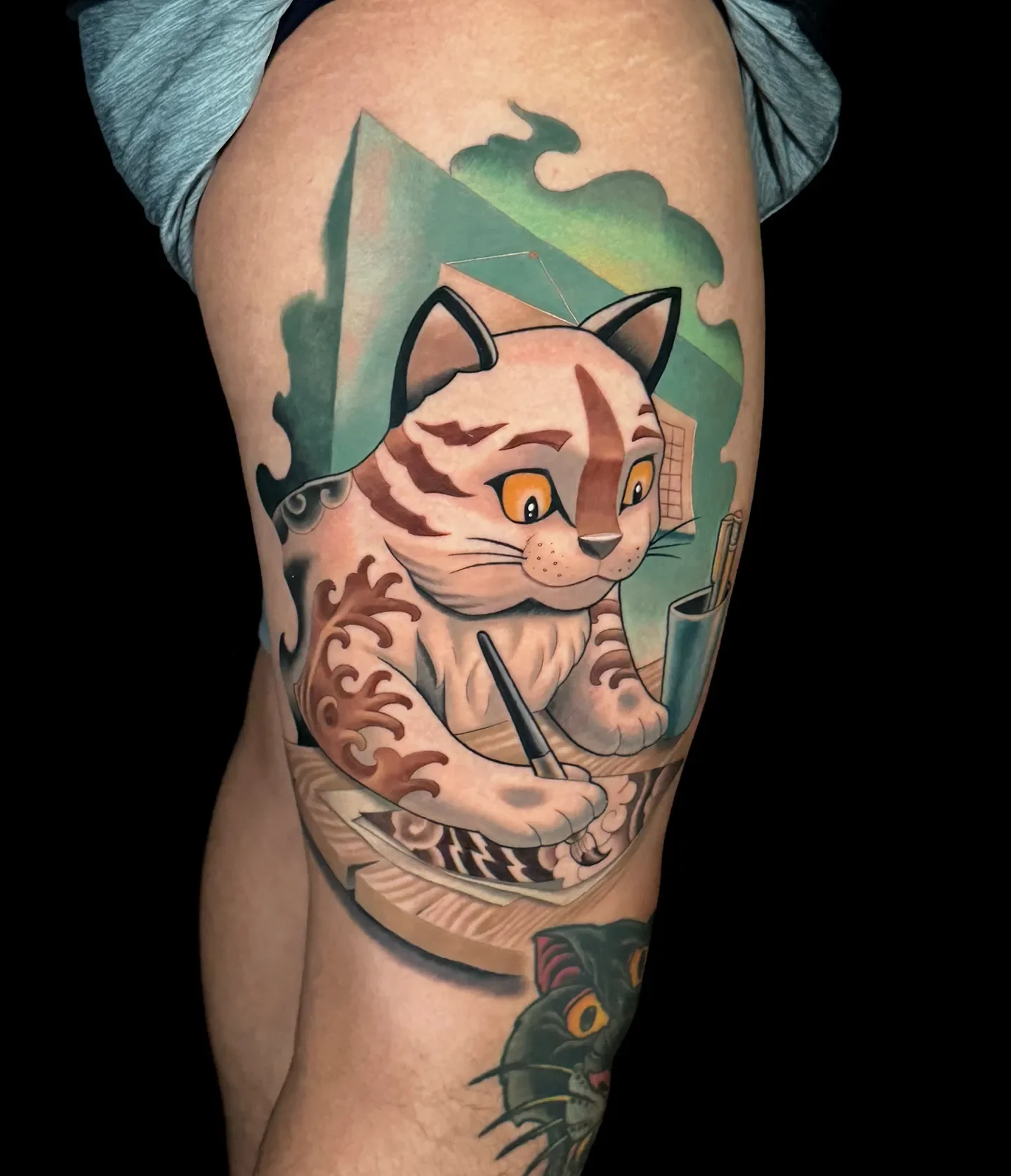 Artist Mon Mon Thigh Tattoo