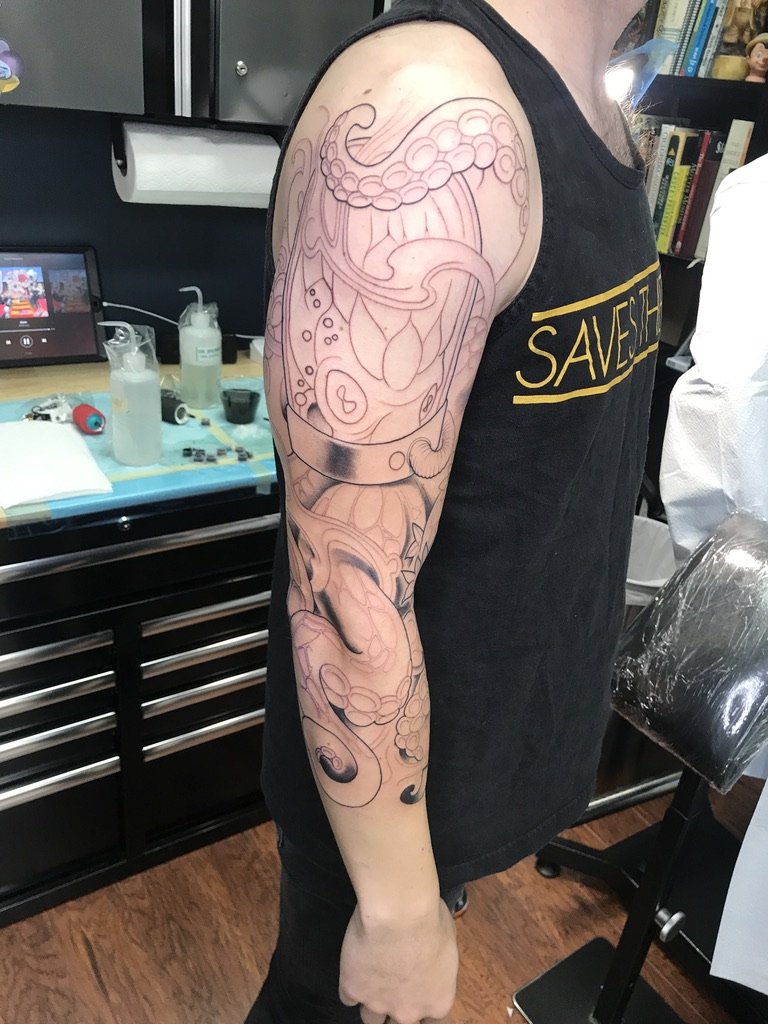 Alien Sleeve in progress