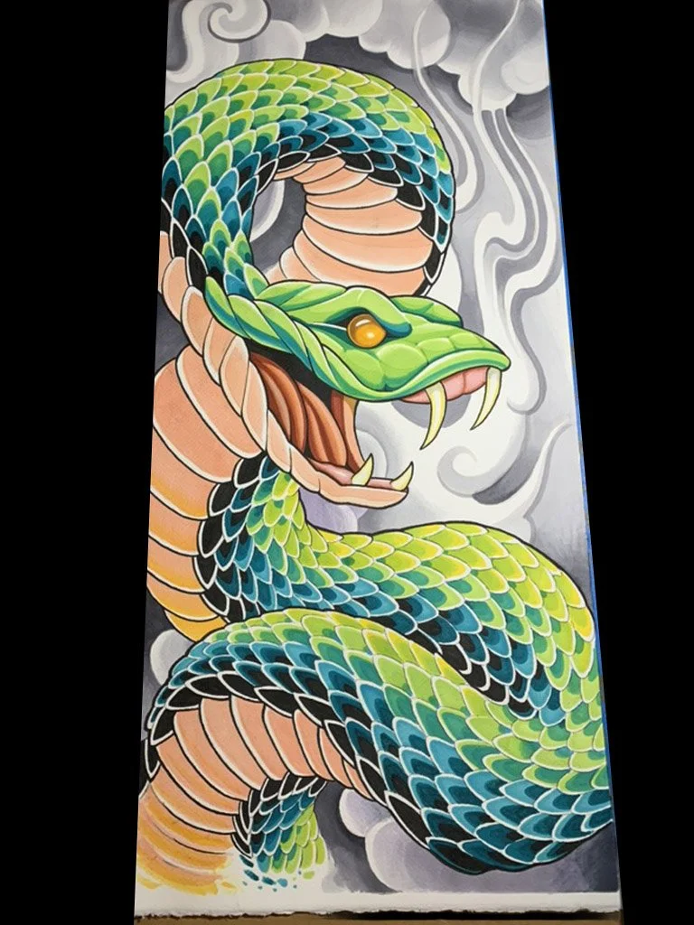 Snake Markers on Cold Press Paper
