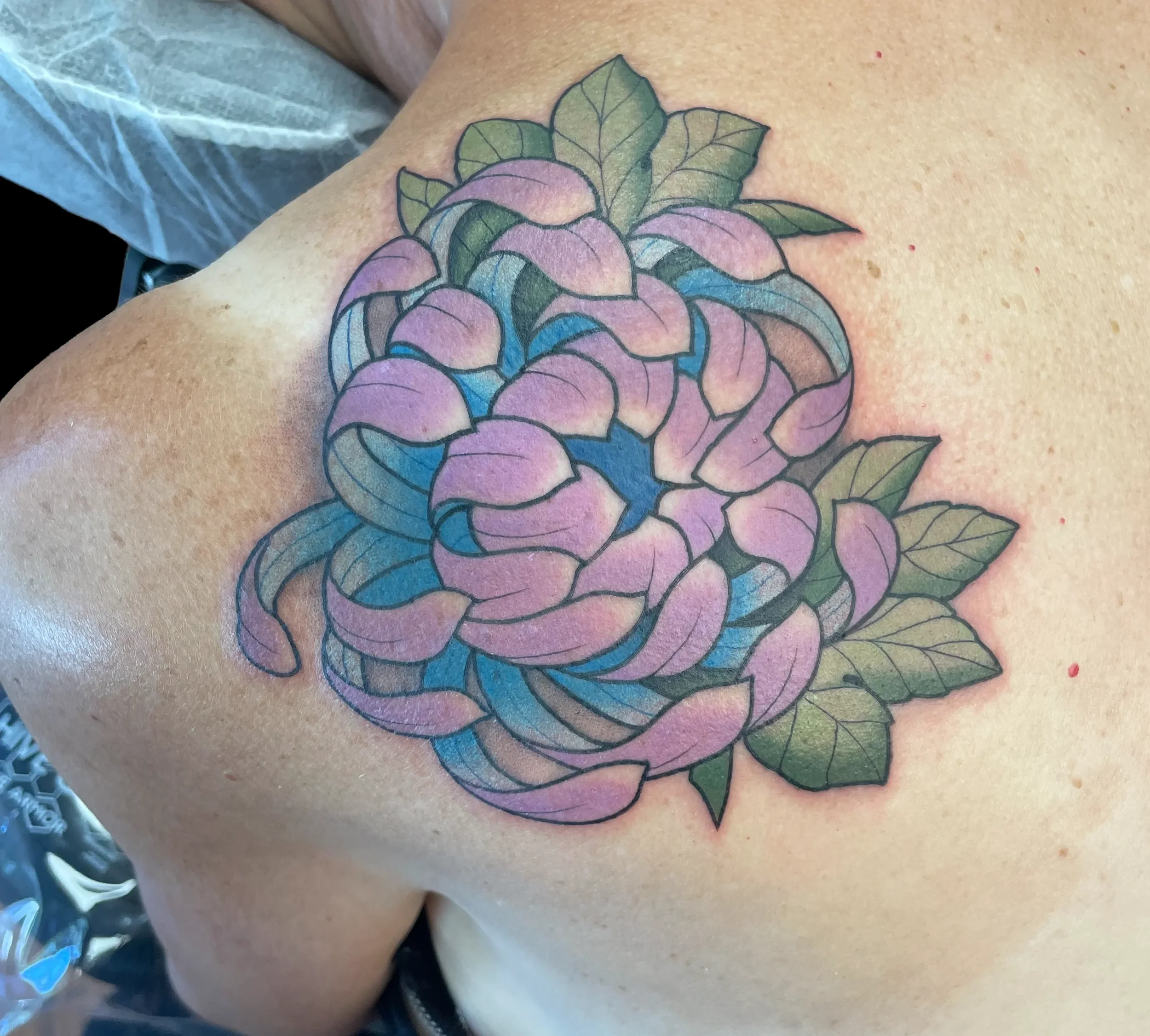 Chrysanthemum Shoulder Tattoo
